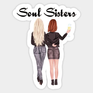 Soul Sisters Best Friends Graphic Design Sticker